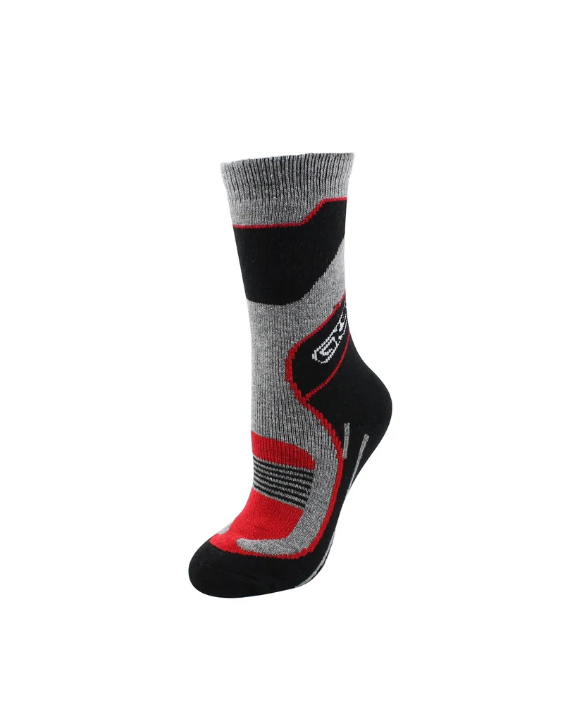 84-371-NB Bas -Acrylique Merino Noir Gris Rouge -GKS