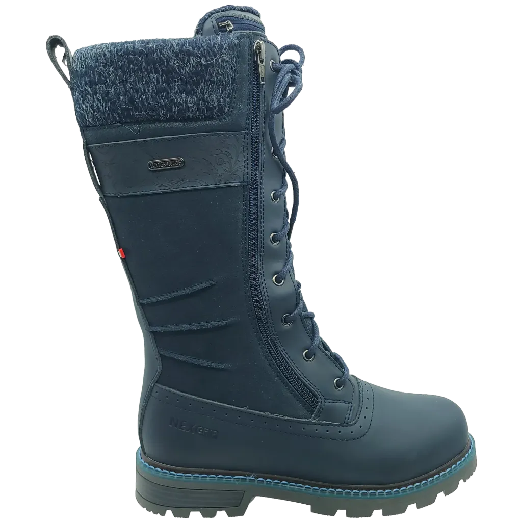 A635NVY Botte hiver avec crampons femme Marine -NEXGRIP