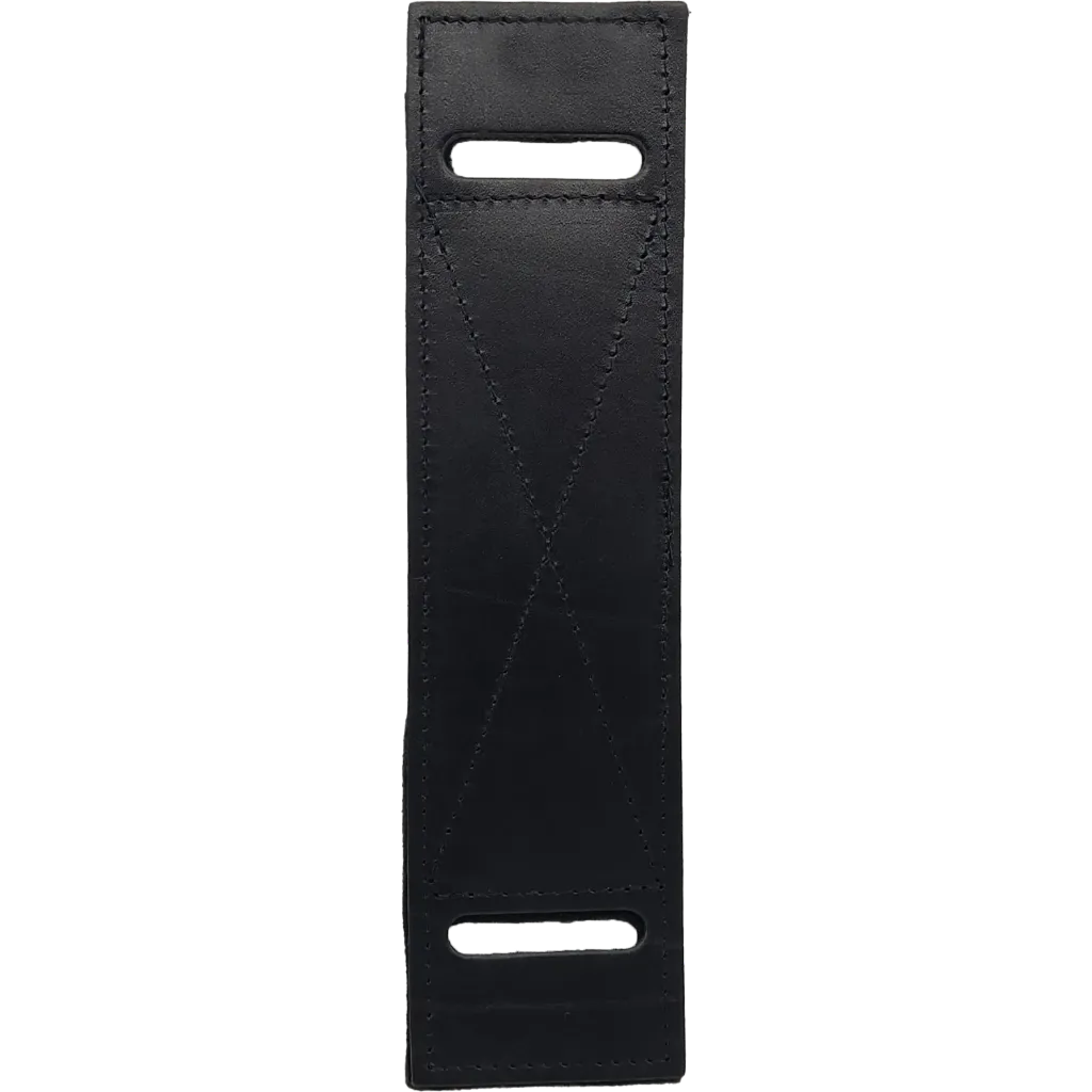 DM-324 Épaulettes 2"en cuir pour bretelle Noir -CUIRS DESROCHERS