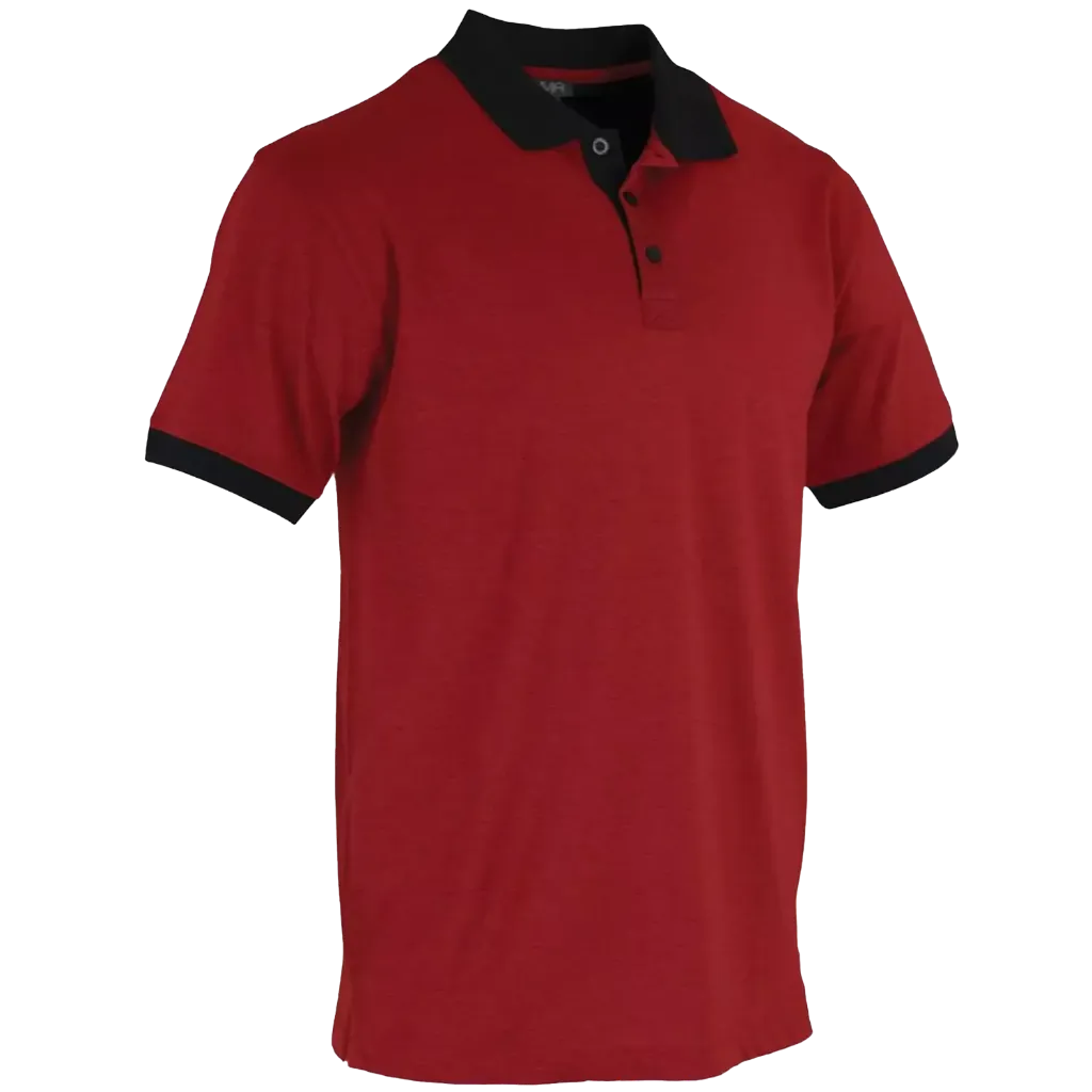 CHAUX Polo manches courtes -Poly/Coton Rouge/Noir -HUGOSTRONG