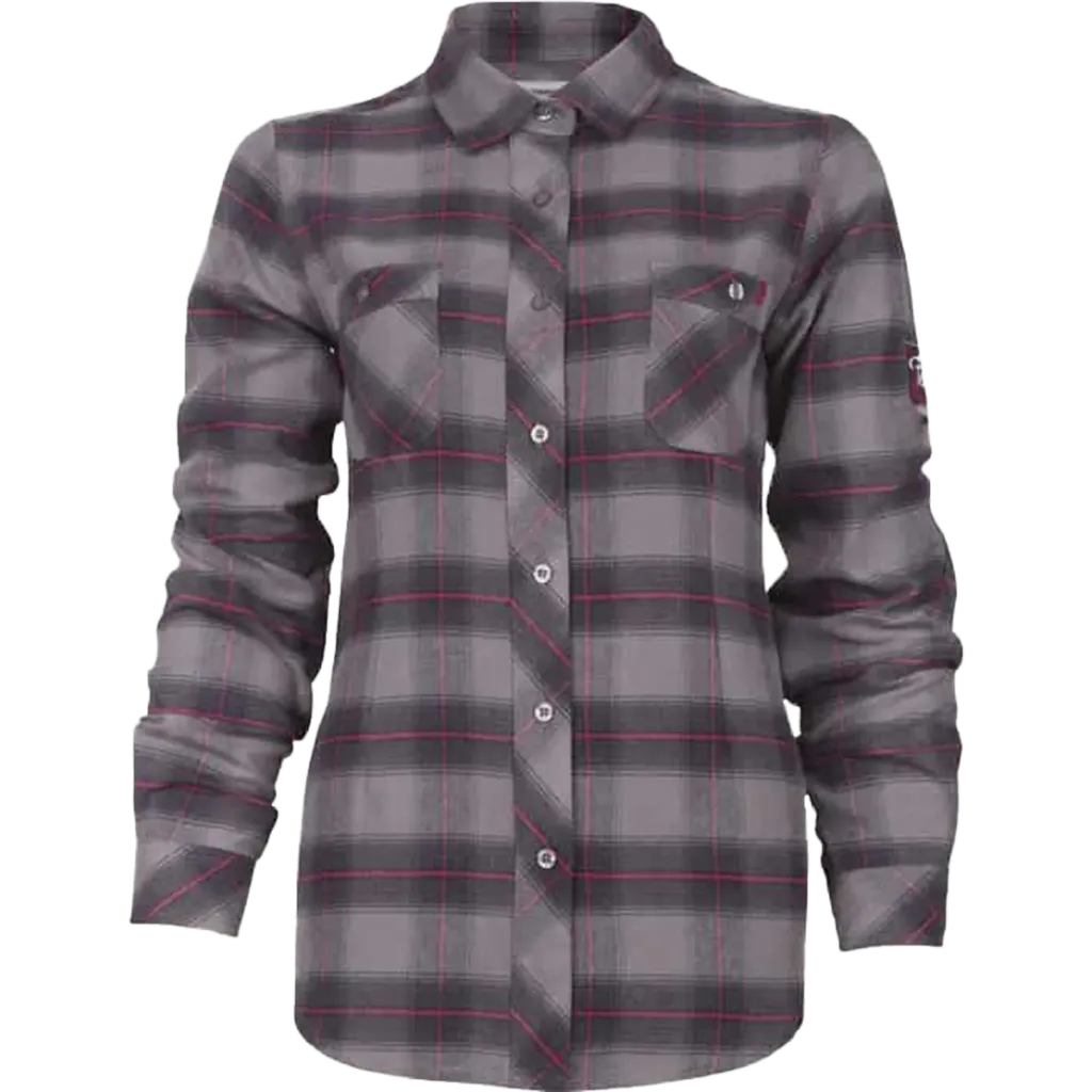 PF470 Chemise femme à carreaux flanelle Charbon -PILOTE & FILLES