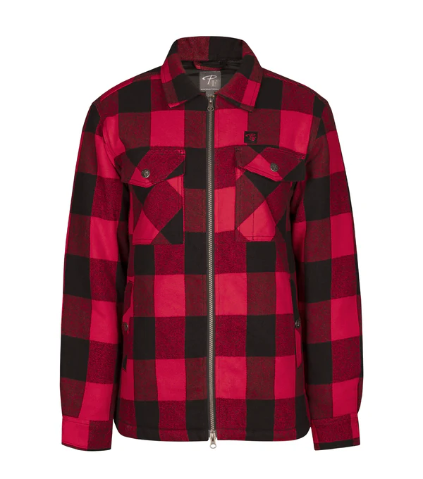 PF4002 Chemise femme à carreaux flanelle Rouge Noir -PILOTE & FILLES