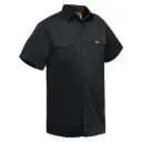 RICHARD Chemise manches courtes -Poly/Coton Noir -ORANGE RIVER