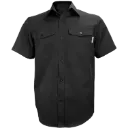 650 Chemise manches courtes -Poly/Coton Noir -GATTS