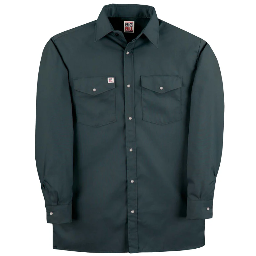 247 Chemise manches longues/ Tac -Poly/Coton Vert -BIGBILL