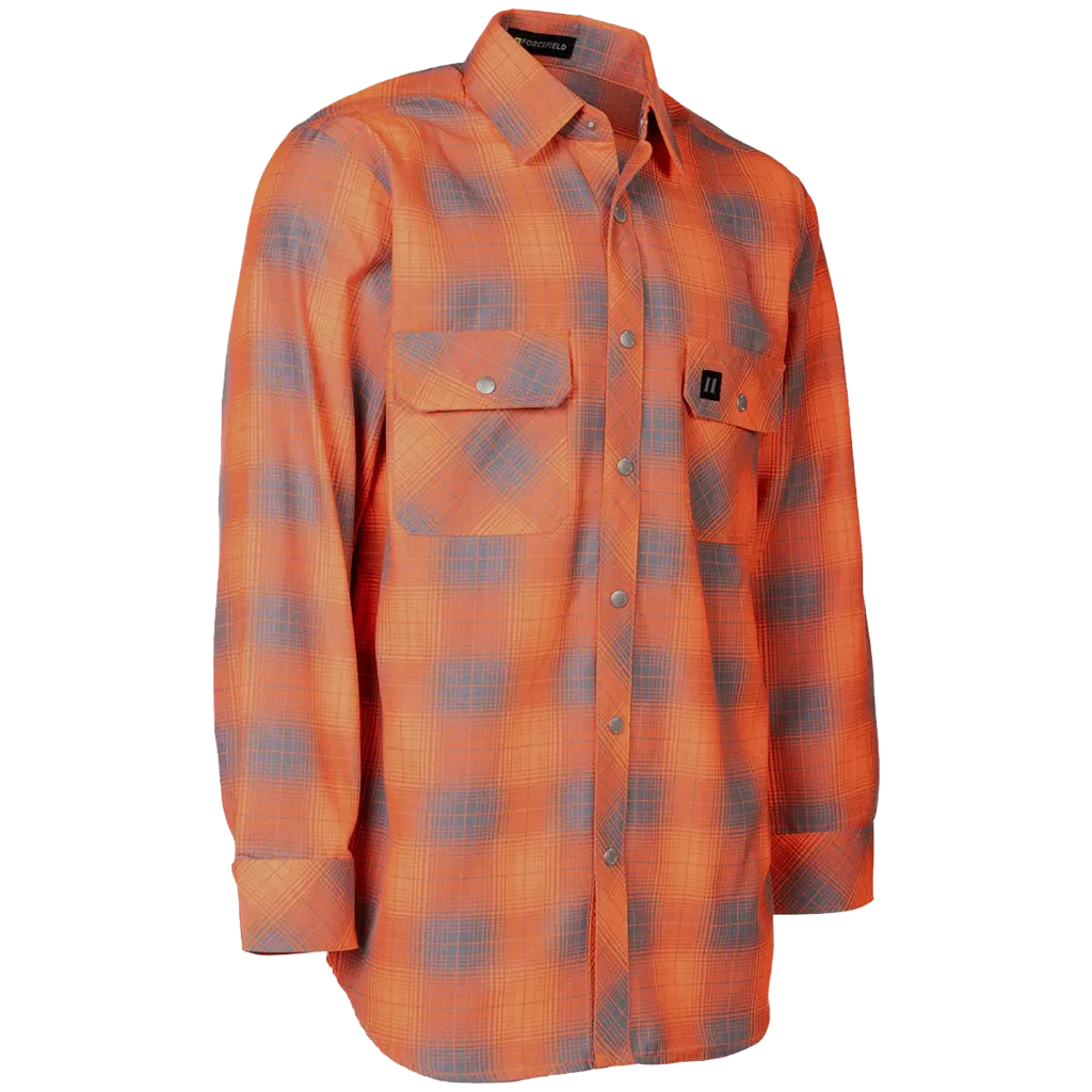 024-LC43FS Chemise manches longues à carreaux Orange Hv -FORCEFIELD