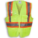 BK204ZIP-MESH Dossard - avec zip et dos ventilé Jaune Fluo -BIGK