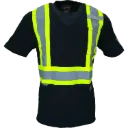 6976 Chandail Hv manches courtes - Coton Noir Hv -PIONEER
