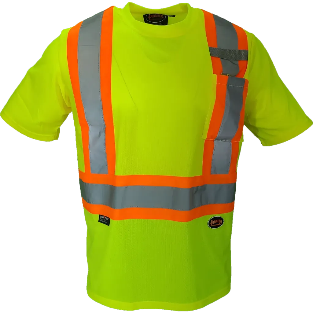 6991 Chandail Hv manches courtes Jaune Hv -PIONEER
