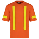 D**1610 Chandail Hv M.courtes  Coton Orange fluo