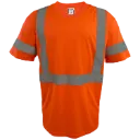 D**1900 Chandail Hv M.courtes  Pol. Orange fluo