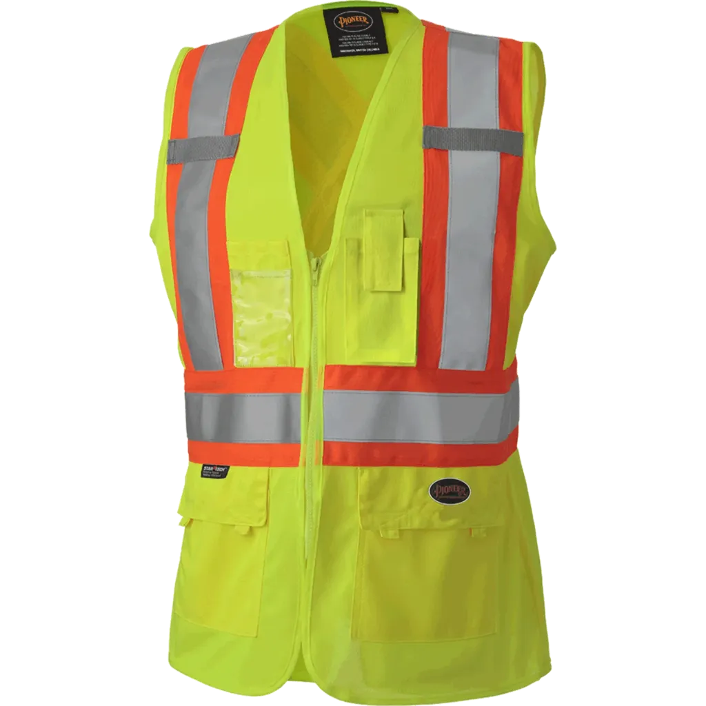 139 Dossard - avec zip - Fme Jaune Hv -PIONEER