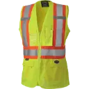 D**3001 Dossard  avec zip  Fme  Pol. Jaune fluo