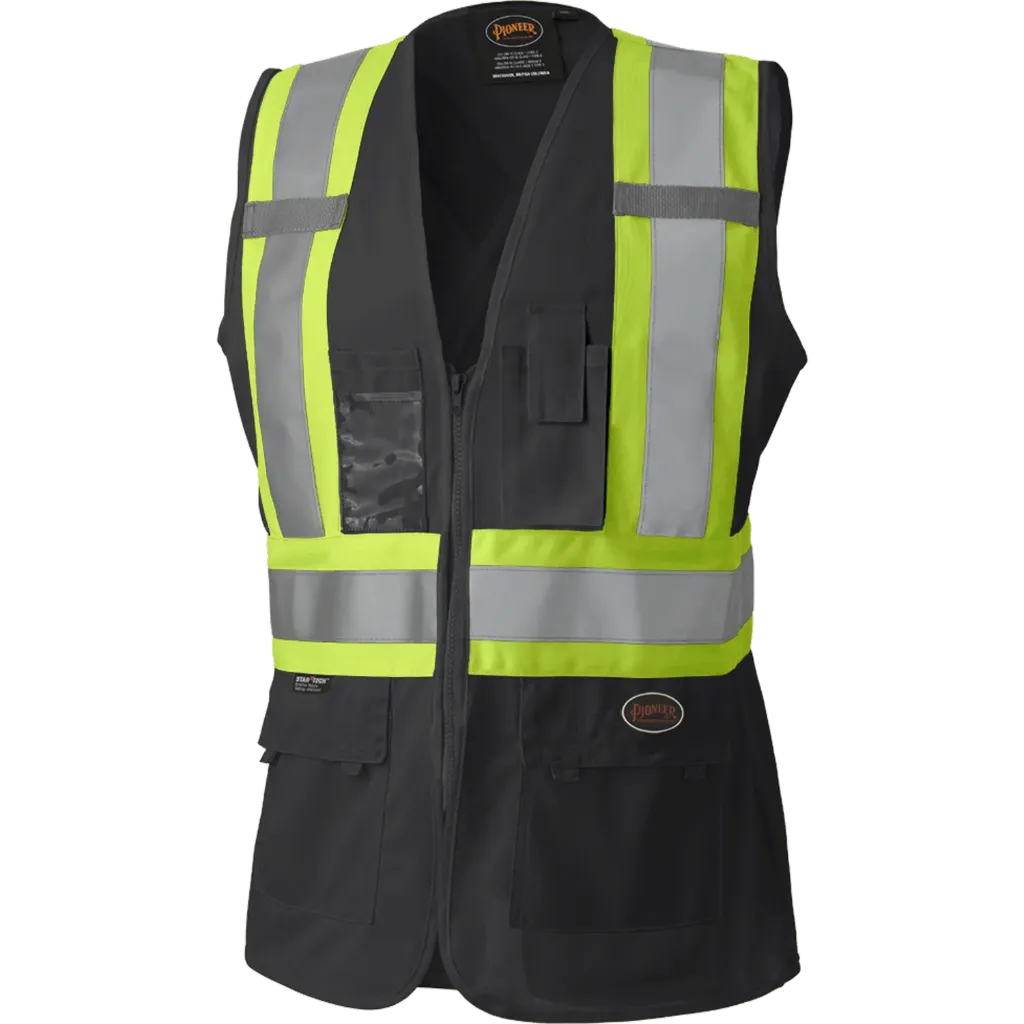 139BK Dossard - avec zip - Fme Noir Hv -PIONEER