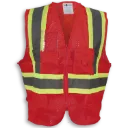 BK208-RED Dossard - avec zip - Filet Rouge Hv -BIGK