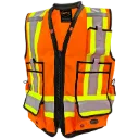 6676 Dossard arpenteur - avec zip Orange Hv -PIONEER