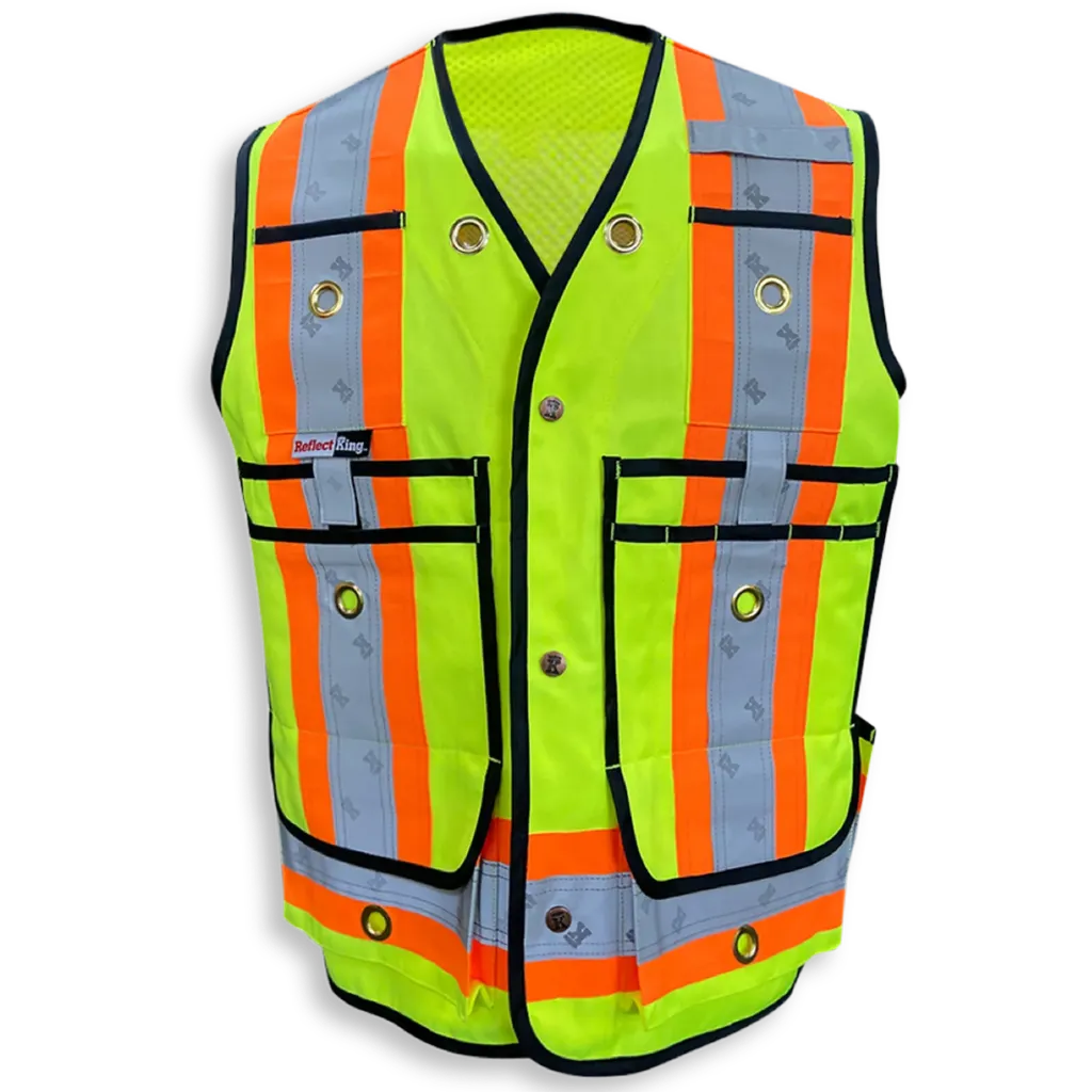 BK305LM-MESH Dossard arpenteur - dos ventilé - P/C Jaune Fluo -BIGK