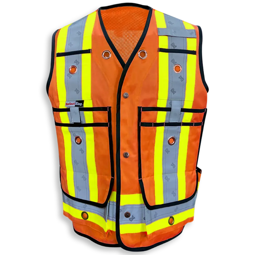 BK305ORG-MESH Dossard arpenteur - dos ventilé - P/C Orange Hv -BIGK