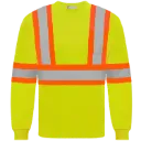TT4Y Chandail Hv M.longues - Coton Vert Jaune Fluo -WASIP