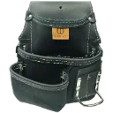 DM-353-Gauche Sac clou 3 poches + mart./cout. Gauche Noir -CUIRS DESROCHERS