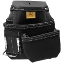 DM-353CN-D Sac clou 3 poches ins. + mart./cout. D. Noir -CUIRS DESROCHERS