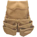 P-407 Sac clou 6 poches parallele Tan -DURACUIR