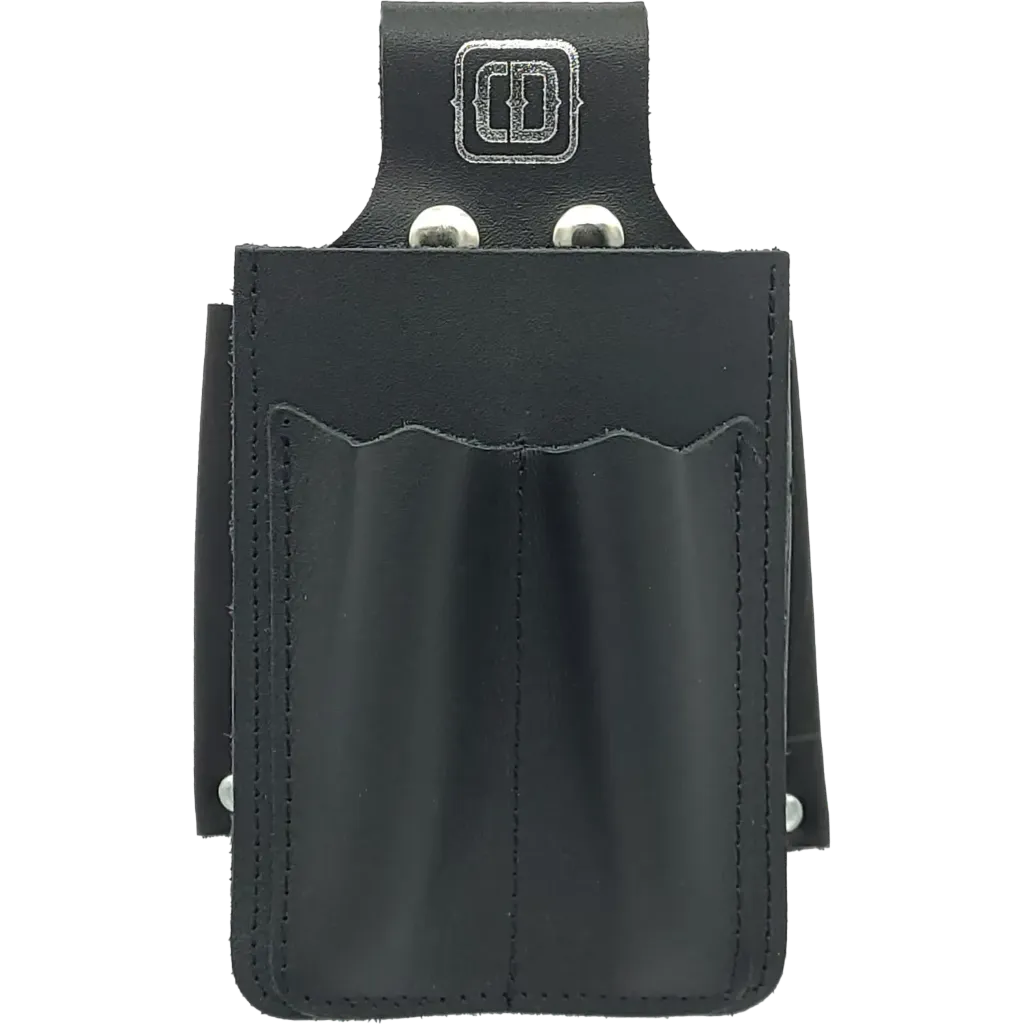 DM-314-BLM Etui 3 Poches 5" ½ x 2" x 8" ½ -Rabat Noir -CUIRS DESROCHERS