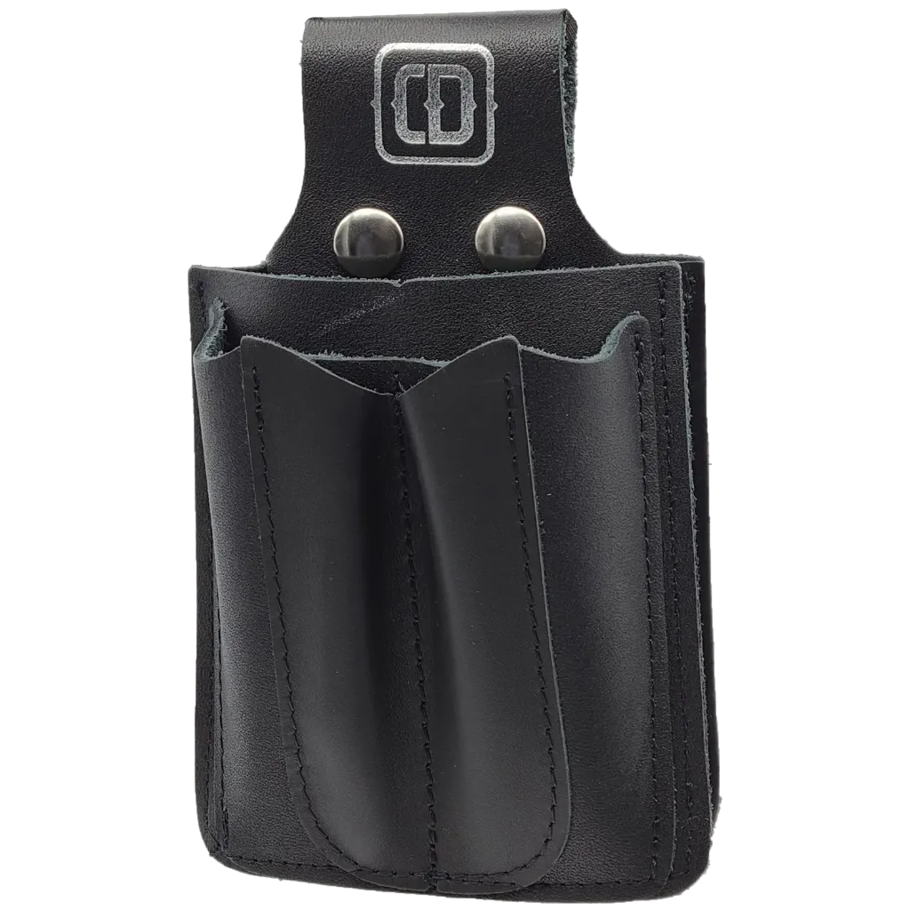 DM-314-BL Etui 3 Poches 4" ½ x 2" x 8" ½ -Rabat Noir -CUIRS DESROCHERS