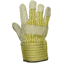 A281BB Econo Grain Gant Travail Patch en cuir/Coton Jaune -WATSON