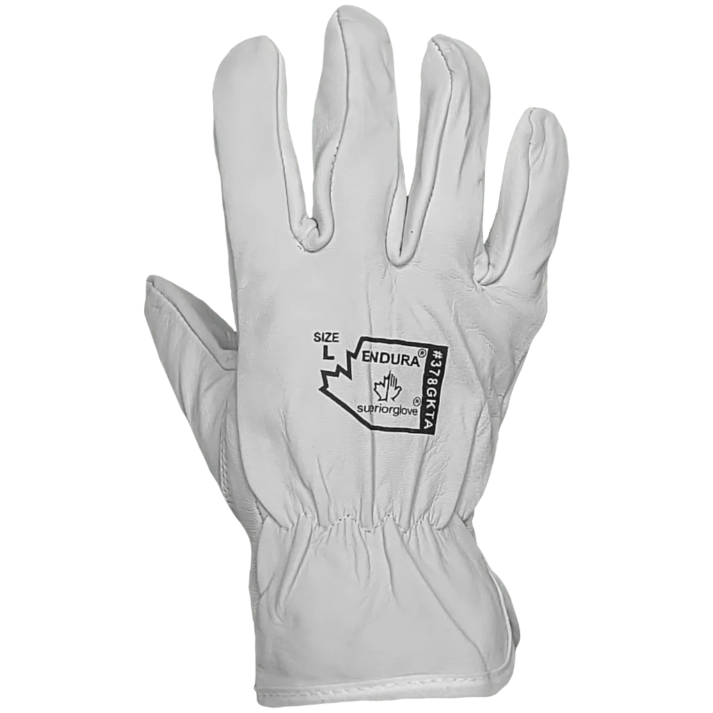 378GKTA Endura Gant Conducteur en cuir Blanc -SUPERIOR GLOVES