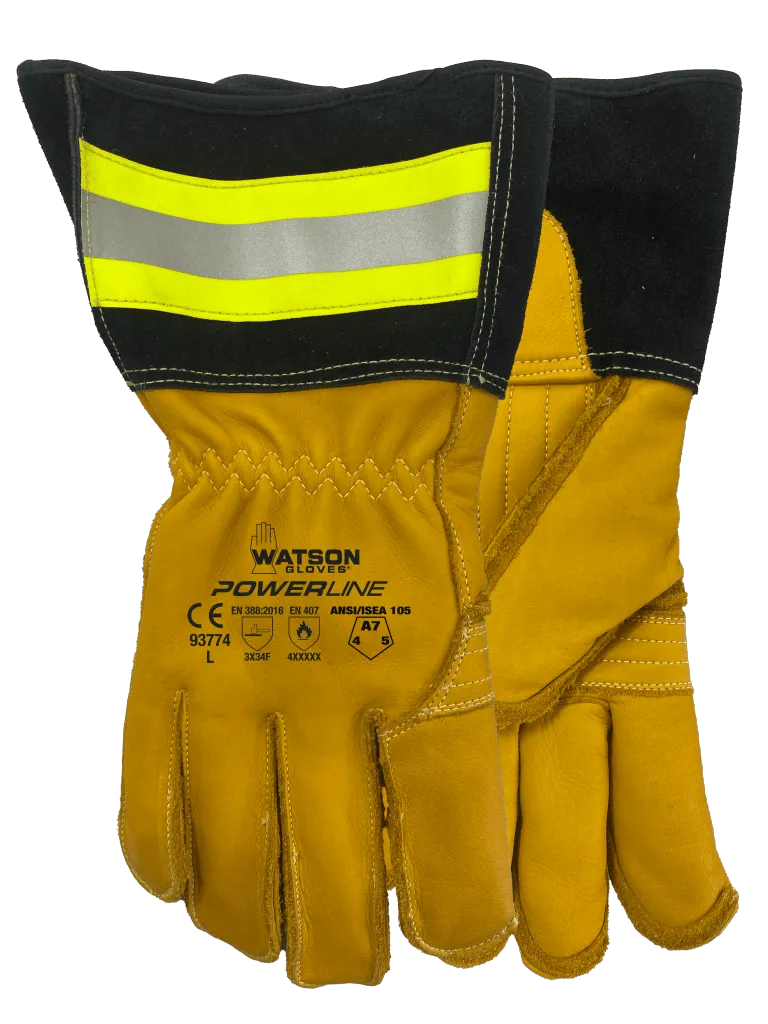 93774 Gant Cuir Mcht.3" -Db Thinsulate Jaune Noir Hv -WATSON