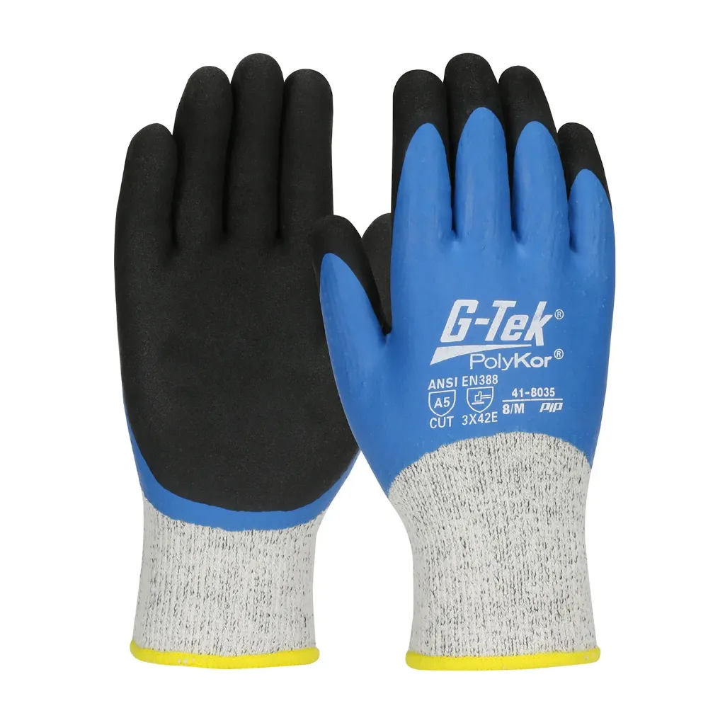 GP418035 Gant enduit Latex Cut A5 -Db Acrylique Bleu -PIP