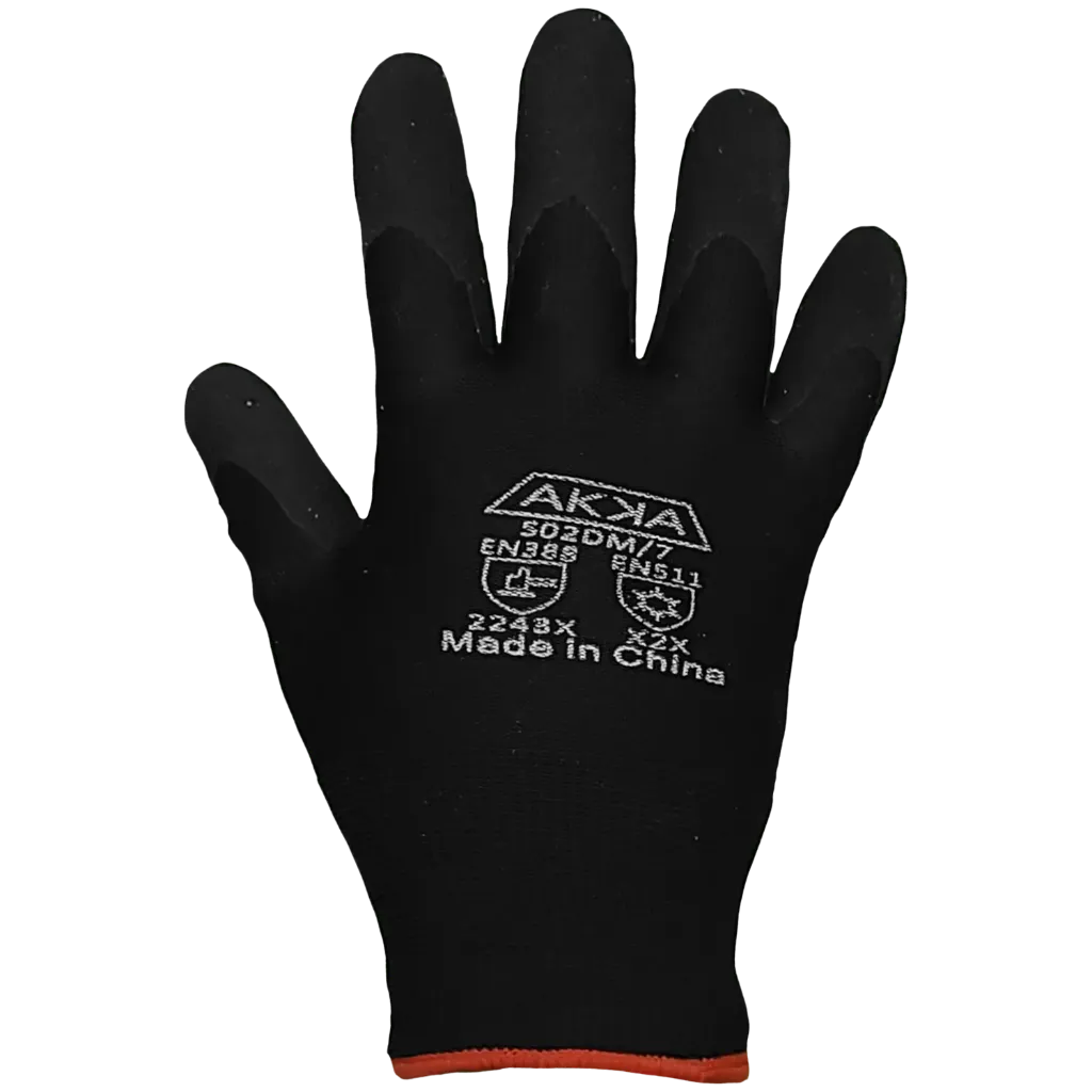 S02DM Gant Paume Latex -Db Polyester Noir -AKKA