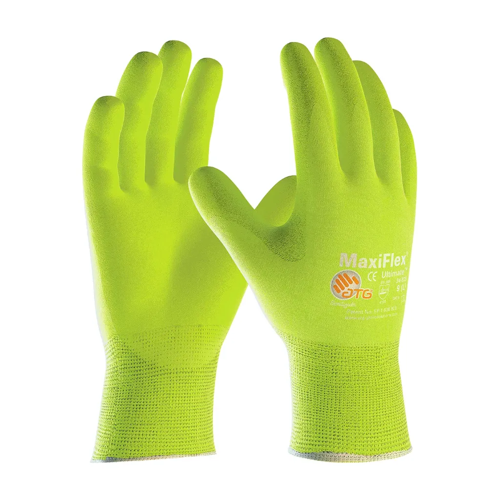 GP34874FY Gant T-Usage Paume Polyurethane -Nylon Jaune Hv -PIP