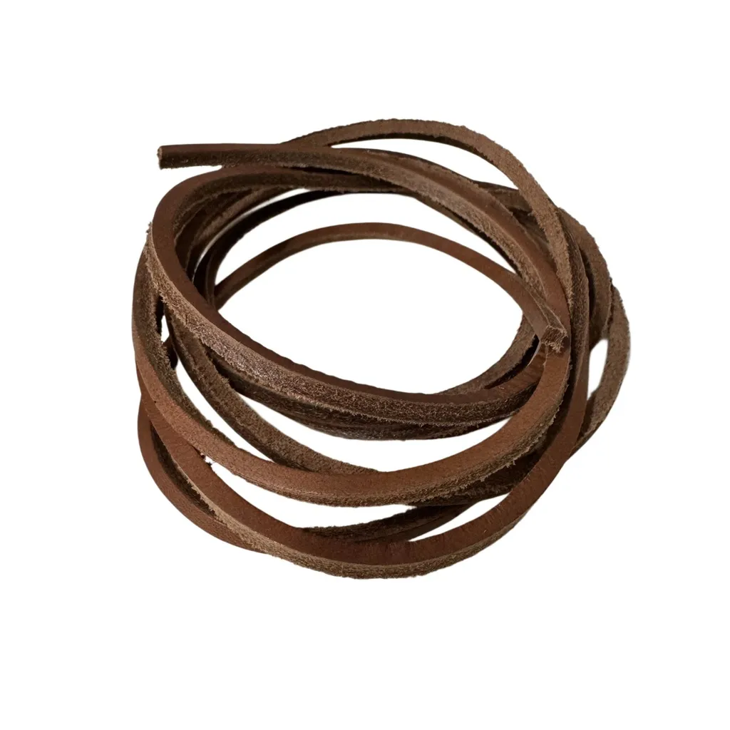 ~C-2-BRU 1 Lacet de Cuir Brun Pale 72'' 3mm -CUIRS DESROCHERS