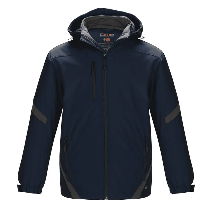 L3200Y Manteau court enfant -Softshell Marine/Gris Acier -CX2