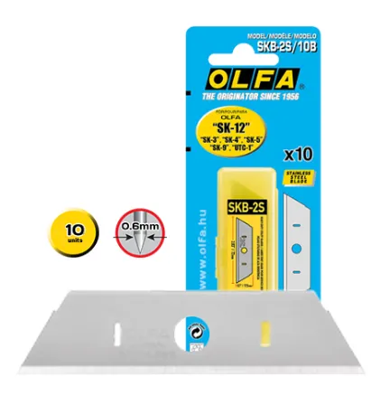 9613 Lames Silver Trpz SKB-2/10B (10) Argent -OLFA
