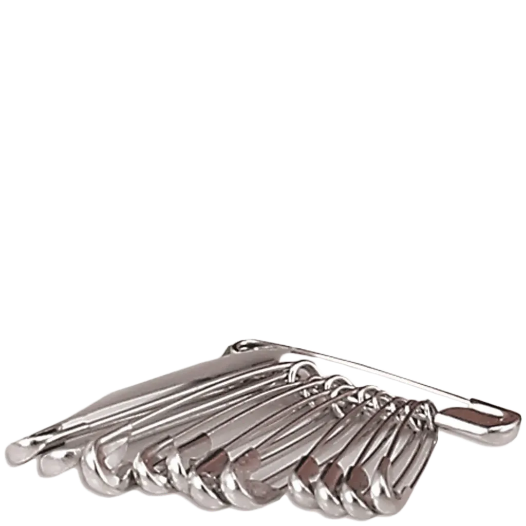 FASP012 Épingle de sûreté Pqt.12 Gris -PIP