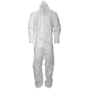 519ZHE Couvre-Tout Jetable avec capuchon blanc Blanc -WORKHORSE