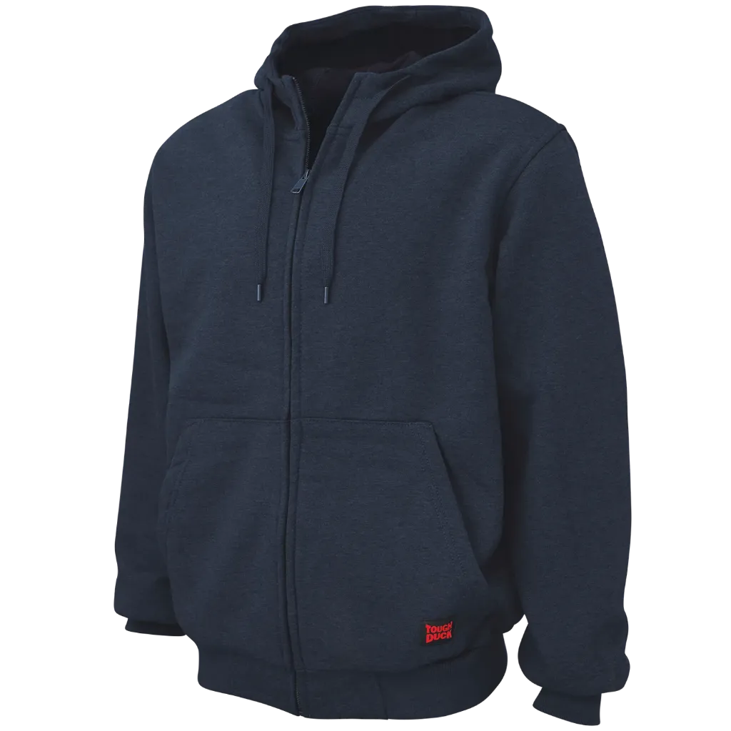 VES2082 Veste / capuchon et zip  Poly/coton Marine