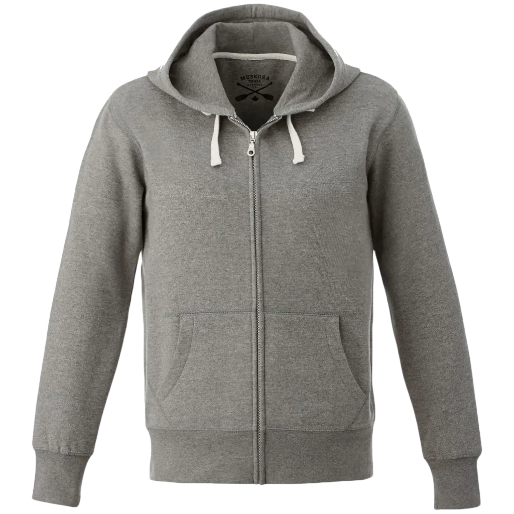 L00670 Lakeview Veste / capuchon et zip -Poly/coton Gris Moyen -MUSKOKA