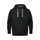 L00670 Veste / capuchon et zip -Molleton Noir -MUSKOKA