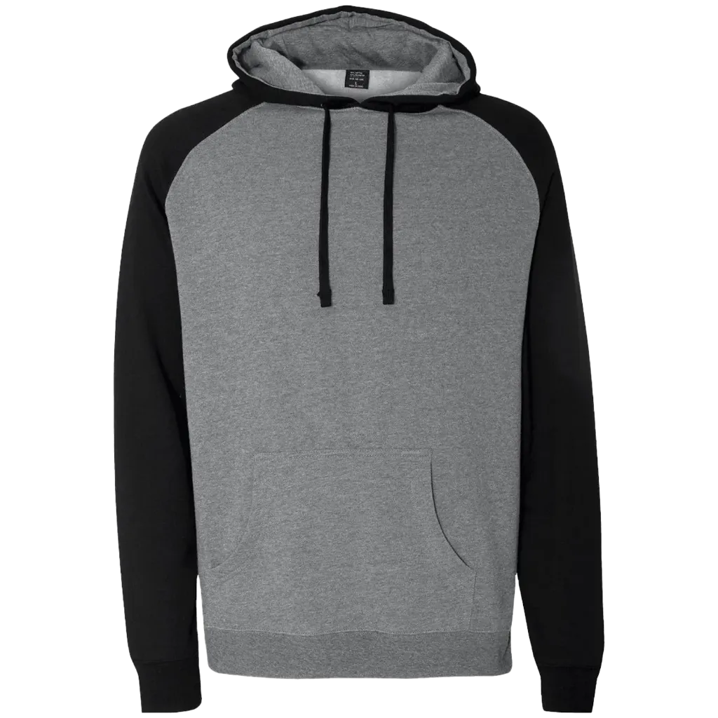 IND40RP Raglan kangourou -Polycoton Gris cendré/Noir -INDEPENDENT