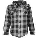VES8107 Veste à carreaux avec zip et capuchon Gris