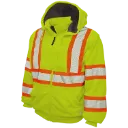SJ16 Veste Hv / capuchon & zip -Polyester Jaune Hv -TOUGH DUCK