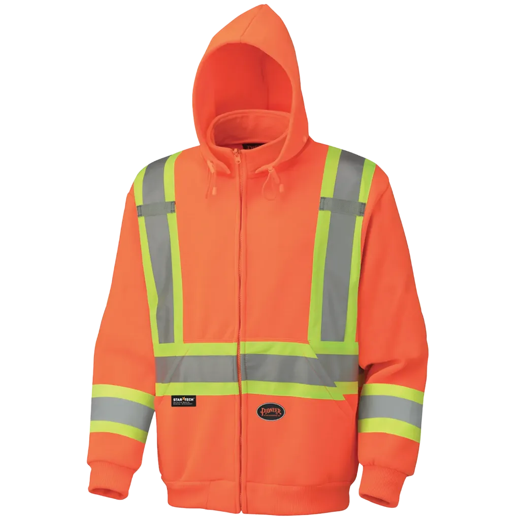 6924 Veste Hv / capuchon & zip -Polyester Orange Hv -PIONEER