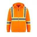 L01380 Veste Hv / capuchon & zip -Polyester Orange Hv -CX2