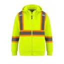 L01380 Veste Hv / capuchon & zip -Polyester Jaune Hv -CX2