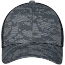 3H647M Casquette coton croisé 6 panneaux vent. Camo Gris/Noir -AJM
