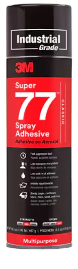 SUPER77 Adhésif aérosol transparent 24 fl oz -3M